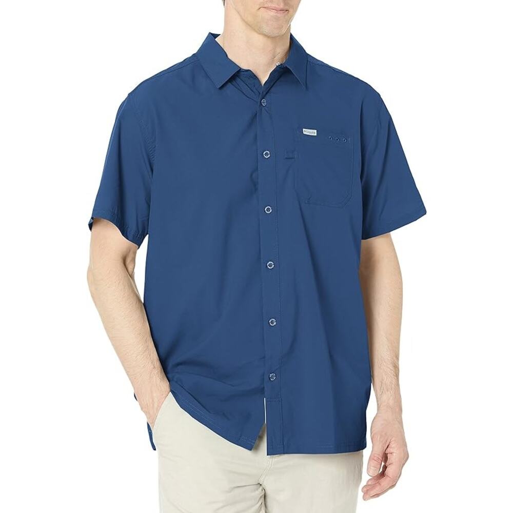 NWT! Columbia Men's‎ Slack Tide Short Sleeve Camp Shirt, Carbon, XX-L